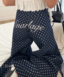 SPIRALGIRL（スパイラルガール）の「ドット柄バレルレッグパンツ（デニムパンツ）」