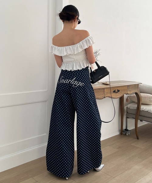 SPIRALGIRL(スパイラルガール)の「ドット柄バレルレッグパンツ(デニムパンツ・レディース・ドット/ブルー・SMALL/MEDIUM)」の8枚目の写真