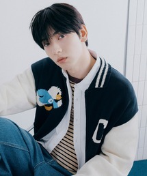 COVERNAT（カバーナット）の「[SOOBIN着用] DUCK GRAPHIC KNIT VARSITY JACKET（その他アウター）」