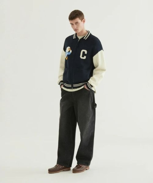 COVERNAT（カバーナット）の「[SOOBIN着用] DUCK GRAPHIC KNIT VARSITY JACKET（その他アウター・メンズ・ネイビー・SMALL/MEDIUM/LARGE/X-LARGE）」の3枚目の写真