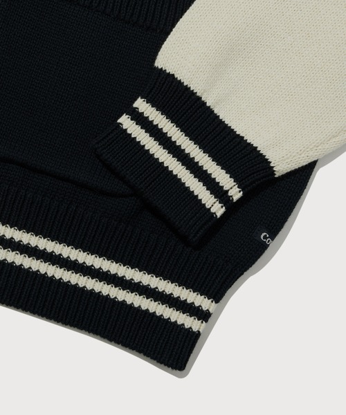 COVERNAT（カバーナット）の「[SOOBIN着用] DUCK GRAPHIC KNIT VARSITY JACKET（その他アウター・メンズ・ネイビー・SMALL/MEDIUM/LARGE/X-LARGE）」の8枚目の写真
