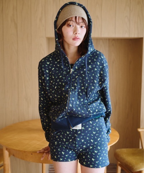 common gull products.（コモンガルプロダクツ）の「小さなお花畑のワッフルショートパンツ（その他パンツ・レディース・ネイビー/ライトブルー/ホワイト系/イエロー系・SMALL/MEDIUM/LARGE）」の11枚目の写真