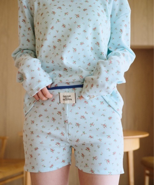 common gull products.（コモンガルプロダクツ）の「小さなお花畑のワッフルショートパンツ（その他パンツ・レディース・ネイビー/ライトブルー/ホワイト系/イエロー系・SMALL/MEDIUM/LARGE）」の17枚目の写真