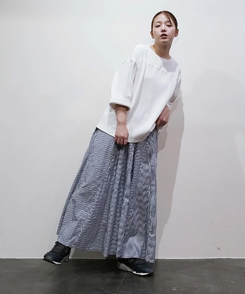 vent blanc(ヴァンブラン)の「vent blanc ヴァンブラン ストレッチワッフル バックプリントプルオーバー(Tシャツ/カットソー・レディース・オフホワイト/ネイビー/カーキ/ブルー・FREE)」の7枚目の写真