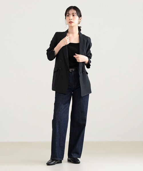 Demi-Luxe BEAMS(デミルクス ビームス)の「【別注】TICCA / リネン ジャケット(その他アウター・レディース・ベージュ/ブラック・ONE SIZE)」の5枚目の写真