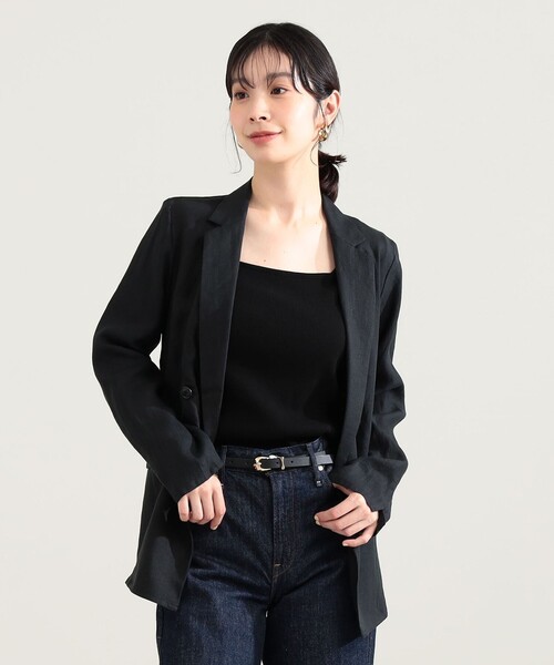 Demi-Luxe BEAMS(デミルクス ビームス)の「【別注】TICCA / リネン ジャケット(その他アウター・レディース・ベージュ/ブラック・ONE SIZE)」の6枚目の写真