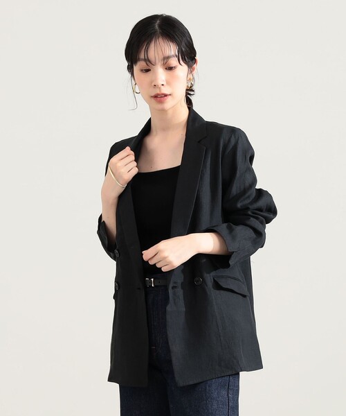 Demi-Luxe BEAMS(デミルクス ビームス)の「【別注】TICCA / リネン ジャケット(その他アウター・レディース・ベージュ/ブラック・ONE SIZE)」の7枚目の写真