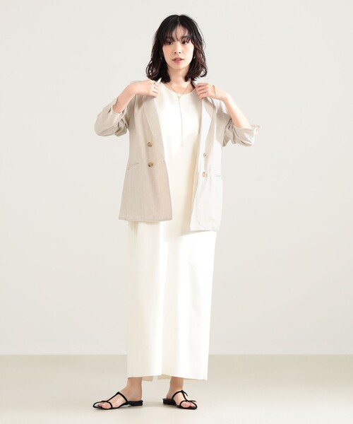 Demi-Luxe BEAMS(デミルクス ビームス)の「【別注】TICCA / リネン ジャケット(その他アウター・レディース・ベージュ/ブラック・ONE SIZE)」の9枚目の写真