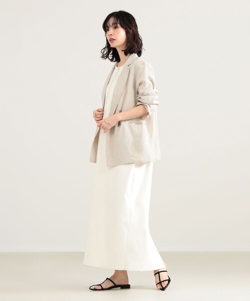 Demi-Luxe BEAMS(デミルクス ビームス)の「【別注】TICCA / リネン ジャケット(その他アウター・レディース・ベージュ/ブラック・ONE SIZE)」の10枚目の写真