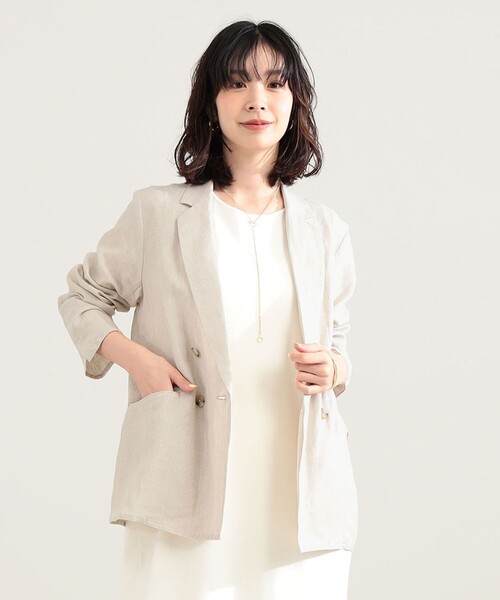 Demi-Luxe BEAMS(デミルクス ビームス)の「【別注】TICCA / リネン ジャケット(その他アウター・レディース・ベージュ/ブラック・ONE SIZE)」の11枚目の写真