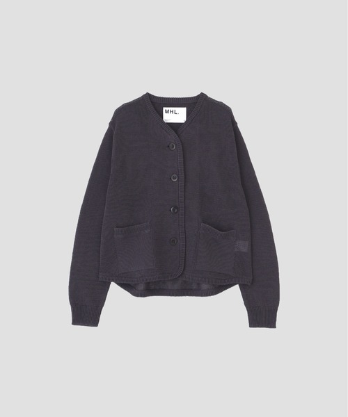 MHL.（エムエイチエル）の「COATED COTTON（カーディガン/ボレロ・レディース・チャコール/オフホワイト・2）」の10枚目の写真
