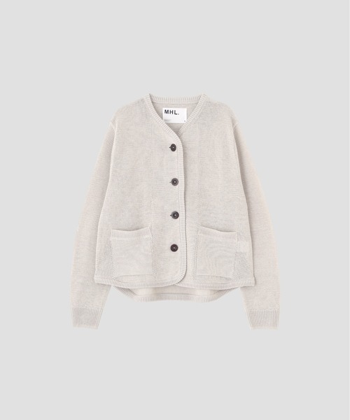 MHL.（エムエイチエル）の「COATED COTTON（カーディガン/ボレロ・レディース・チャコール/オフホワイト・2）」の5枚目の写真