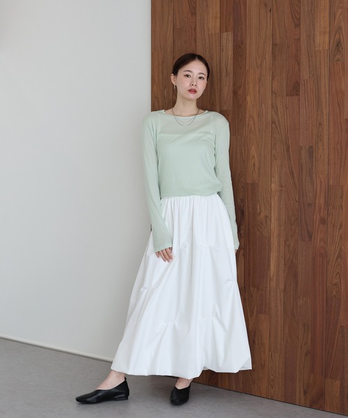J by blue(ジェイバイブルー)の「テンセルシアーカットソー(Tシャツ/カットソー・レディース・ブラック/ミント/ホワイト・MEDIUM)」の16枚目の写真