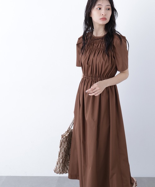 N.(N. Natural Beauty Basic)(エヌエヌナチュラルビューティーベーシック)の「ローンタックショルダーワンピース(ワンピース・レディース・ブラック/ダークブラウン/ラベンダー・SMALL/MEDIUM)」の2枚目の写真