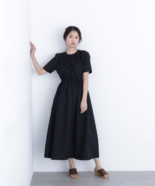 N.(N. Natural Beauty Basic)(エヌエヌナチュラルビューティーベーシック)の「ローンタックショルダーワンピース(ワンピース・レディース・ブラック/ダークブラウン/ラベンダー・SMALL/MEDIUM)」の1枚目の写真