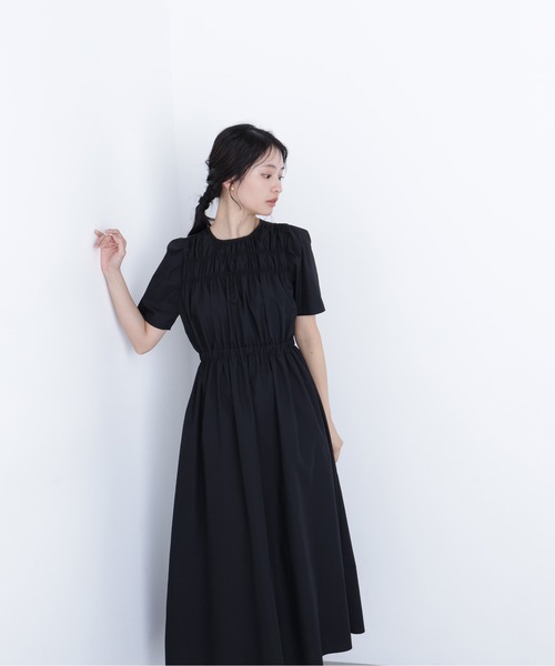 N.(N. Natural Beauty Basic)(エヌエヌナチュラルビューティーベーシック)の「ローンタックショルダーワンピース(ワンピース・レディース・ブラック/ダークブラウン/ラベンダー・SMALL/MEDIUM)」の9枚目の写真