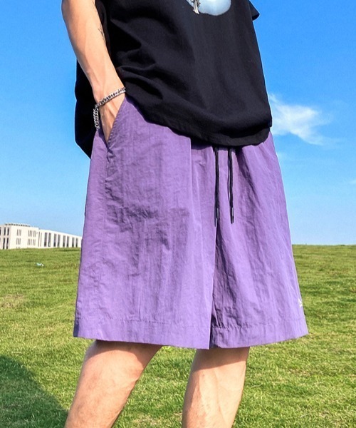 link lot(リンクロット)の「ワンポイントデザインナイロンハーフパンツ(その他パンツ・メンズ・パープル/ベージュ/ブラック/グレー・M/L)」の6枚目の写真