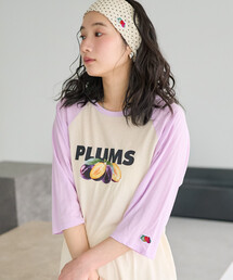 FRUIT OF THE LOOM × FREAK'S STORE/フルーツオブザルーム 別注 シアー ラグランプリントTシャツ/ラグランT
