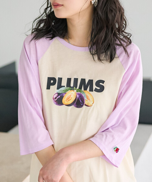 FREAK'S STORE(フリークスストア)の「FRUIT OF THE LOOM × FREAK'S STORE/フルーツオブザルーム 別注 シアー ラグランプリントTシャツ/ラグランT(Tシャツ/カットソー・レディース・チャコール/パープル/ベージュ・フリ-)」の17枚目の写真