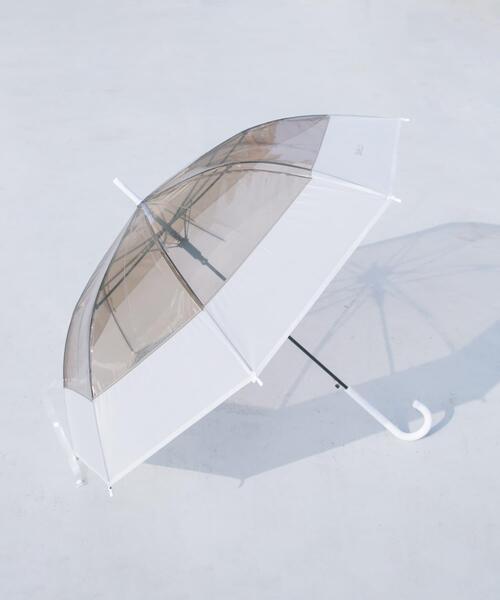 SMELLY(スメリー)の「クリアバイカラービニール傘(長傘・レディース・ブルー/グレー/イエロー/グリーン/ピンク・FREE)」の1枚目の写真