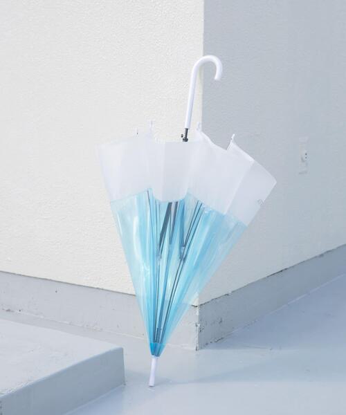 SMELLY(スメリー)の「クリアバイカラービニール傘(長傘・レディース・ブルー/グレー/イエロー/グリーン/ピンク・FREE)」の3枚目の写真