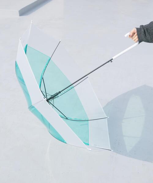 SMELLY(スメリー)の「クリアバイカラービニール傘(長傘・レディース・ブルー/グレー/イエロー/グリーン/ピンク・FREE)」の2枚目の写真