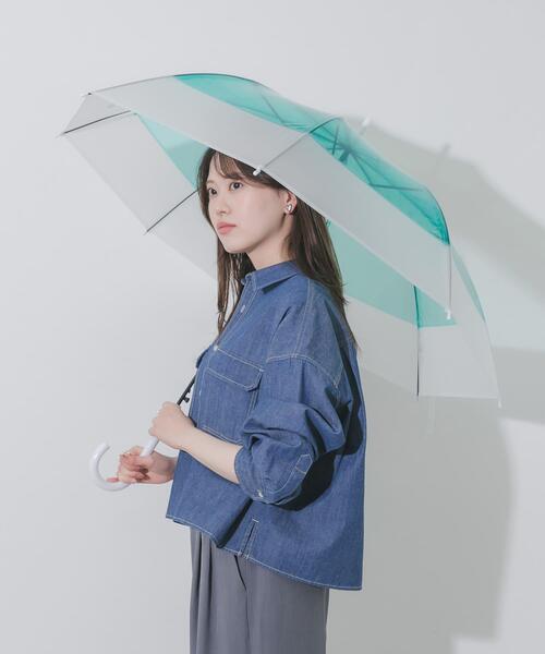 SMELLY(スメリー)の「クリアバイカラービニール傘(長傘・レディース・ブルー/グレー/イエロー/グリーン/ピンク・FREE)」の10枚目の写真