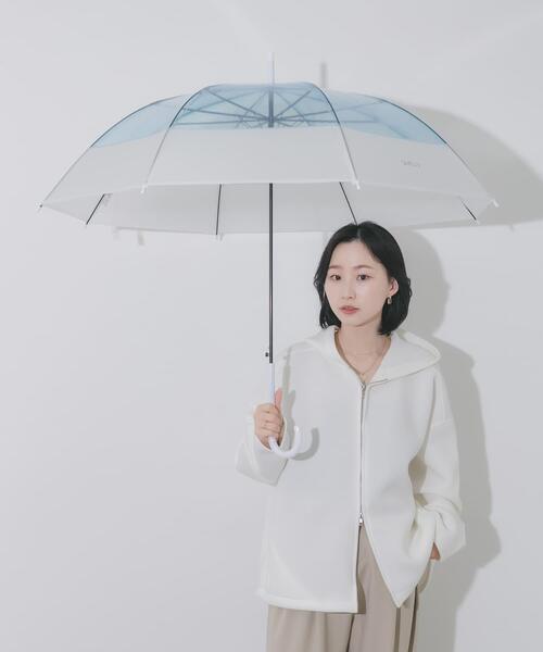 SMELLY(スメリー)の「クリアバイカラービニール傘(長傘・レディース・ブルー/グレー/イエロー/グリーン/ピンク・FREE)」の15枚目の写真