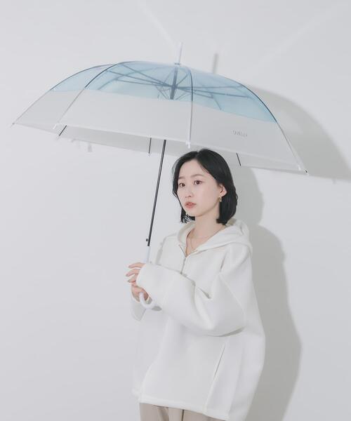 SMELLY(スメリー)の「クリアバイカラービニール傘(長傘・レディース・ブルー/グレー/イエロー/グリーン/ピンク・FREE)」の16枚目の写真