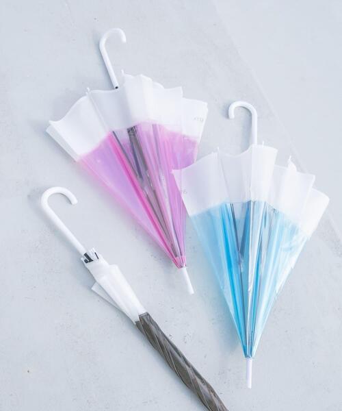 SMELLY(スメリー)の「クリアバイカラービニール傘(長傘・レディース・ブルー/グレー/イエロー/グリーン/ピンク・FREE)」の21枚目の写真