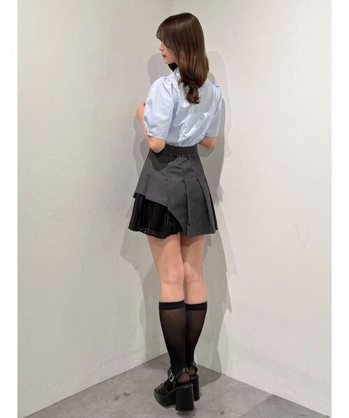 MERCURYDUO（マーキュリーデュオ）の「ギャザーフリルシャツ（シャツ/ブラウス・レディース・ライトブルー/オフホワイト・FREE）」の12枚目の写真