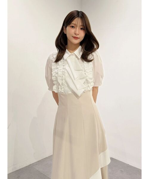 MERCURYDUO（マーキュリーデュオ）の「ギャザーフリルシャツ（シャツ/ブラウス・レディース・ライトブルー/オフホワイト・FREE）」の13枚目の写真