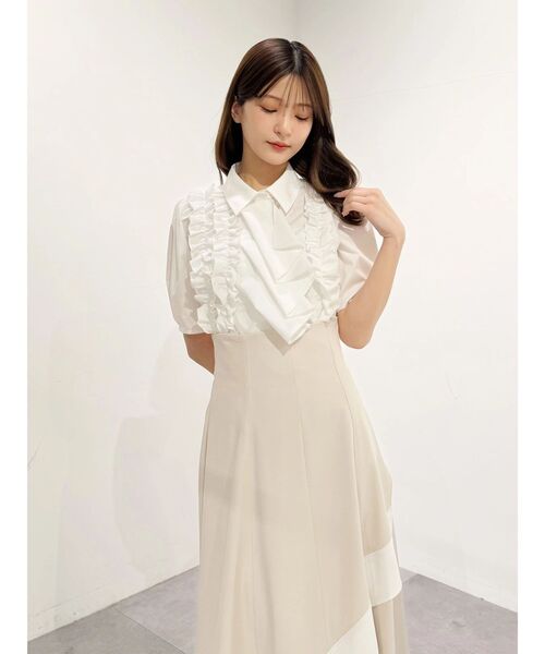 MERCURYDUO（マーキュリーデュオ）の「ギャザーフリルシャツ（シャツ/ブラウス・レディース・ライトブルー/オフホワイト・FREE）」の14枚目の写真