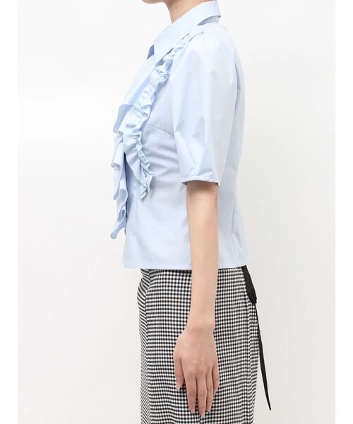 MERCURYDUO（マーキュリーデュオ）の「ギャザーフリルシャツ（シャツ/ブラウス・レディース・ライトブルー/オフホワイト・FREE）」の19枚目の写真