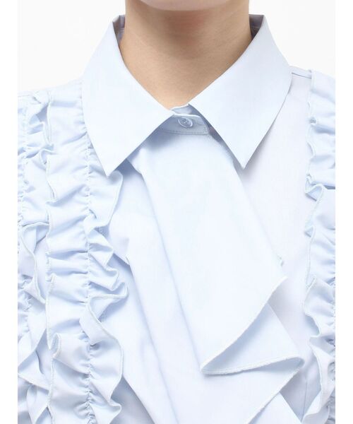 MERCURYDUO（マーキュリーデュオ）の「ギャザーフリルシャツ（シャツ/ブラウス・レディース・ライトブルー/オフホワイト・FREE）」の21枚目の写真