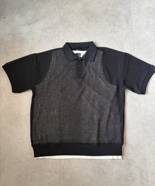 link lot(リンクロット)の「【2点セット】半袖レースポロシャツ×ワッフルタンクトップ(ポロシャツ・メンズ・アイボリー/ブラック/ブラウン・L/M)」の17枚目の写真