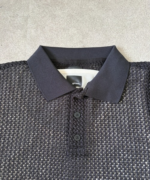 link lot(リンクロット)の「【2点セット】半袖レースポロシャツ×ワッフルタンクトップ(ポロシャツ・メンズ・アイボリー/ブラック/ブラウン・L/M)」の19枚目の写真