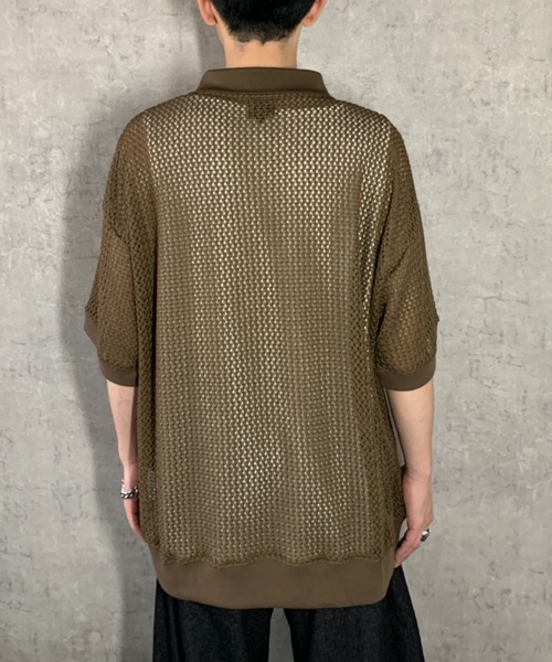 link lot(リンクロット)の「【2点セット】半袖レースポロシャツ×ワッフルタンクトップ(ポロシャツ・メンズ・アイボリー/ブラック/ブラウン・L/M)」の11枚目の写真