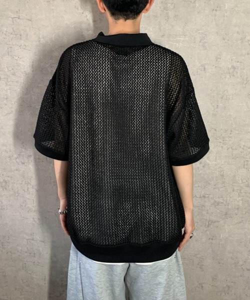 link lot(リンクロット)の「【2点セット】半袖レースポロシャツ×ワッフルタンクトップ(ポロシャツ・メンズ・アイボリー/ブラック/ブラウン・L/M)」の16枚目の写真