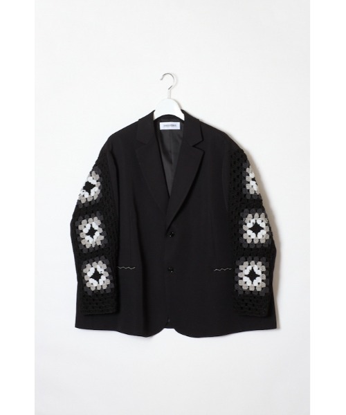 DISCOVERED（ディスカバード）の「DISCOVERED CROCHET SLEEVE JACKET（その他アウター・メンズ・ベージュ/ブラック・3/1）」の2枚目の写真