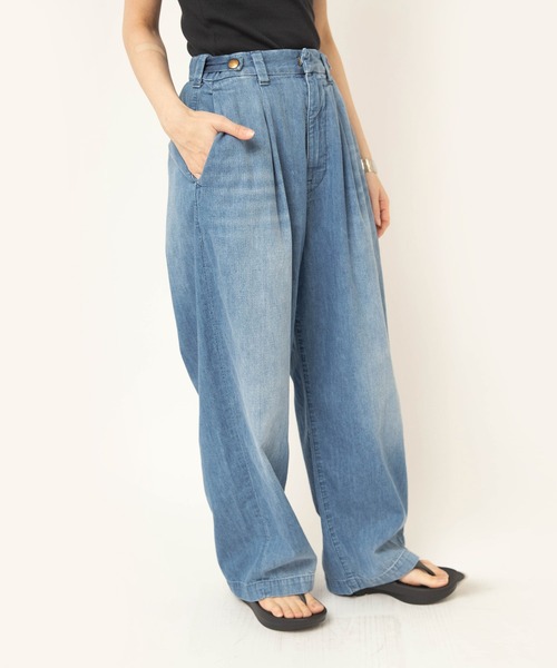 RNA-N（アールエヌエーエヌ）の「R4451 ライトデニムワイドスラックス（デニムパンツ・レディース・ライトインディゴブルー・SMALL/MEDIUM）」の19枚目の写真