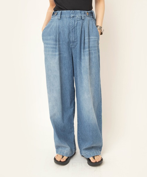 RNA-N（アールエヌエーエヌ）の「R4451 ライトデニムワイドスラックス（デニムパンツ・レディース・ライトインディゴブルー・SMALL/MEDIUM）」の18枚目の写真
