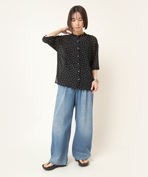 RNA-N（アールエヌエーエヌ）の「R4451 ライトデニムワイドスラックス（デニムパンツ・レディース・ライトインディゴブルー・SMALL/MEDIUM）」の9枚目の写真