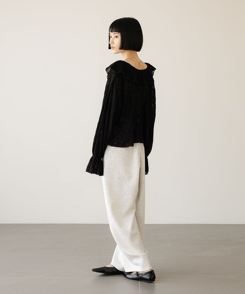 LOWRYS FARM（ローリーズファーム）の「フラワーレースフリルブラウス 666437（シャツ/ブラウス・レディース・ホワイト/ブラック/イエロー・FREE）」の12枚目の写真