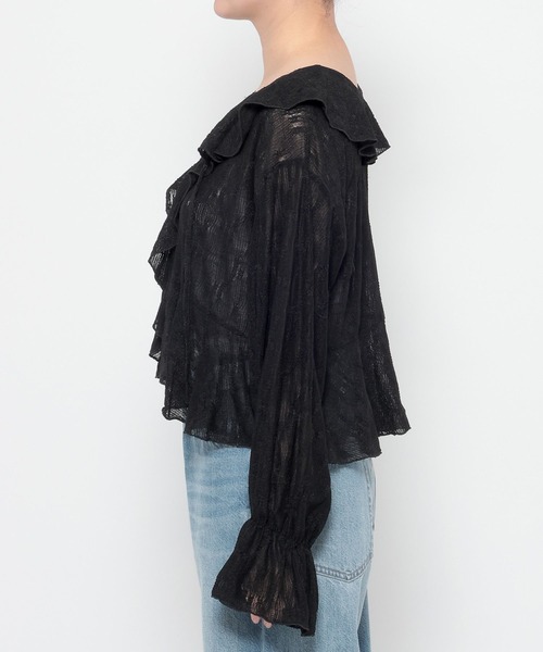 LOWRYS FARM（ローリーズファーム）の「フラワーレースフリルブラウス 666437（シャツ/ブラウス・レディース・ホワイト/ブラック/イエロー・FREE）」の19枚目の写真