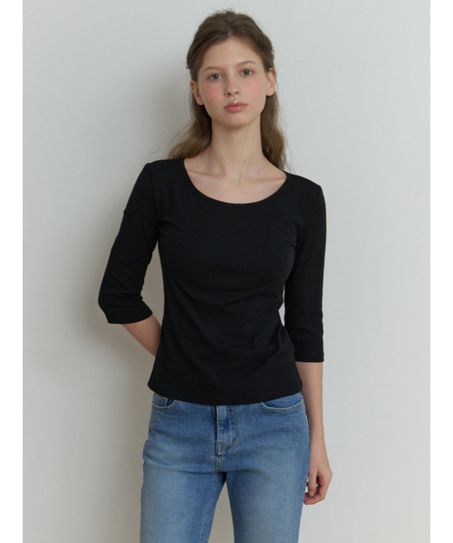 RE_L(リエル)の「Hata 3/4 sleeve t-shirt (black)(Tシャツ/カットソー・レディース・その他・FREE)」の2枚目の写真