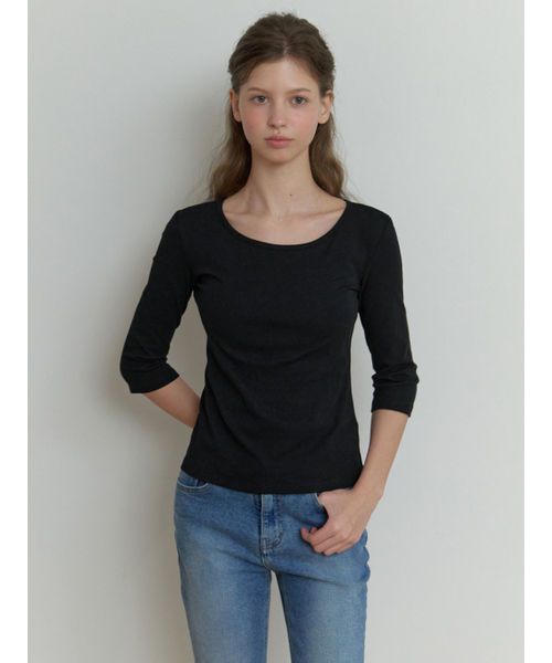 RE_L(リエル)の「Hata 3/4 sleeve t-shirt (black)(Tシャツ/カットソー・レディース・その他・FREE)」の4枚目の写真