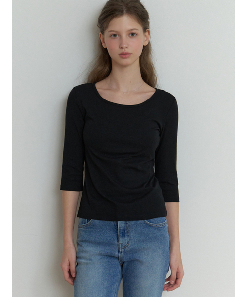 RE_L(リエル)の「Hata 3/4 sleeve t-shirt (black)(Tシャツ/カットソー・レディース・その他・FREE)」の6枚目の写真