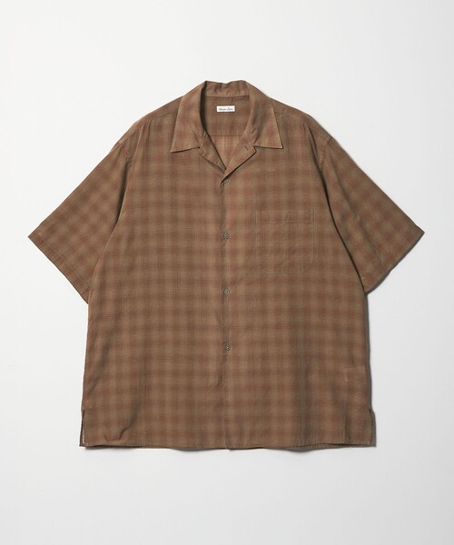 Steven Alan（スティーブンアラン）の「＜Steven Alan＞ コットン/シルク オンブレーチェック オープンカラー シャツ BOX（シャツ/ブラウス・メンズ・ダークブラウン/ベージュ・XL/L/M/S）」の2枚目の写真