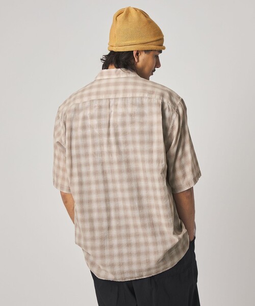 Steven Alan（スティーブンアラン）の「＜Steven Alan＞ コットン/シルク オンブレーチェック オープンカラー シャツ BOX（シャツ/ブラウス・メンズ・ダークブラウン/ベージュ・XL/L/M/S）」の8枚目の写真